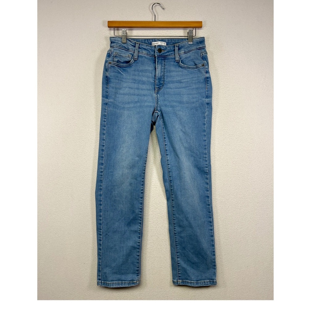 Classic Casual‎ Nine West Womens 4S Blue Curvy Slim Straight Stretch Denim Jeans